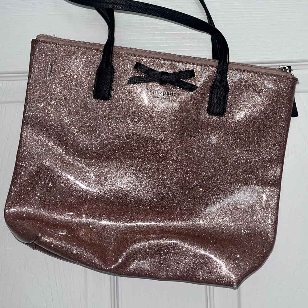 Kate spade sparkly pink/rose gold purse